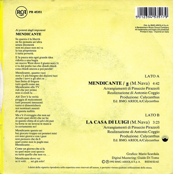 last ned album Mariella Nava - Mendicante