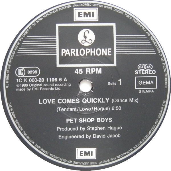 last ned album Pet Shop Boys - Love Comes Quickly Original Version