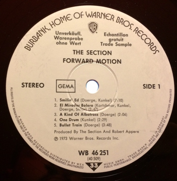 The Section – Forward Motion (1973, Terre Haute pressing, Vinyl 