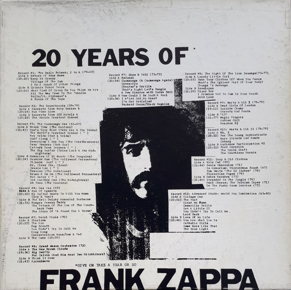 Frank Zappa – 20 Years Of Frank Zappa (Grey, Vinyl) - Discogs