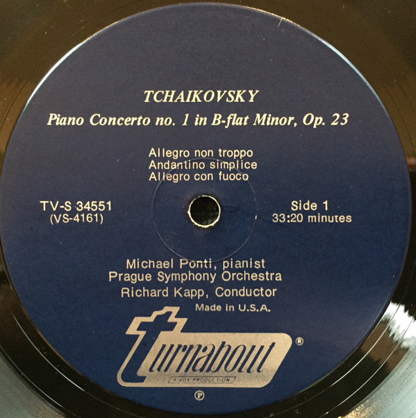 télécharger l'album Tchaikovsky, Michael Ponti, Prague Symphony Orchestra Conducted By Richard Kapp - Piano Concerto No 1 Concert Fantasy For Piano And Orchestra