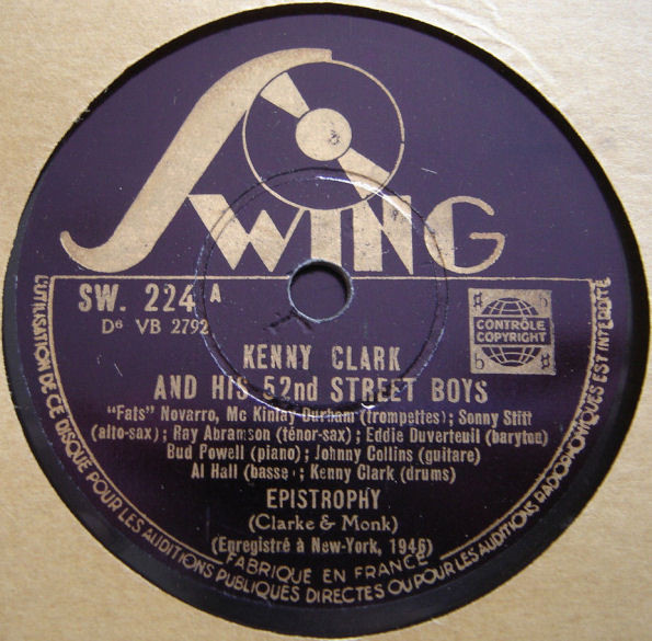 Kenny Clark And His 52nd Street Boys – Epistrophy / Oop Bop Sh'Bam (1947,  Shellac) - Discogs