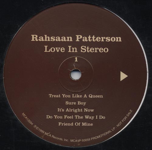 Rahsaan Patterson – Love In Stereo (1999, Vinyl) - Discogs