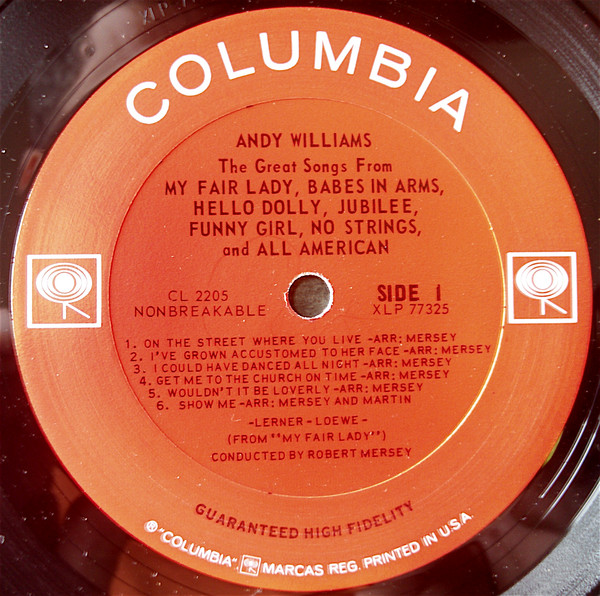 baixar álbum Andy Williams - The Great Songs From My Fair Lady