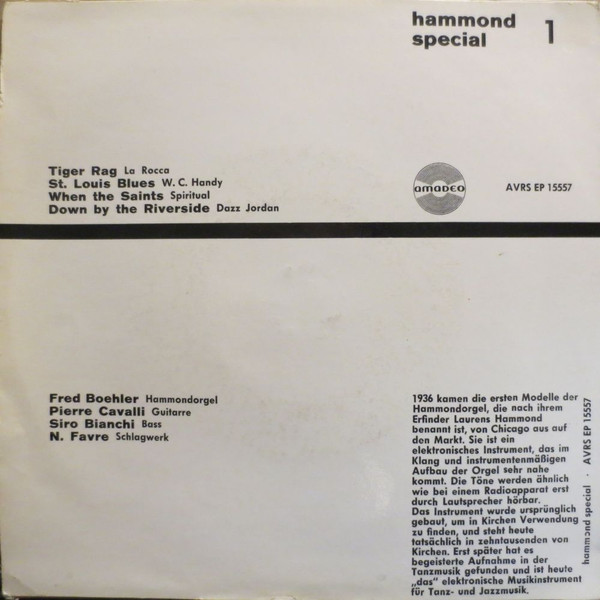 télécharger l'album Fred Boehler Mit Rhythmusgruppe - Hammond Special 1