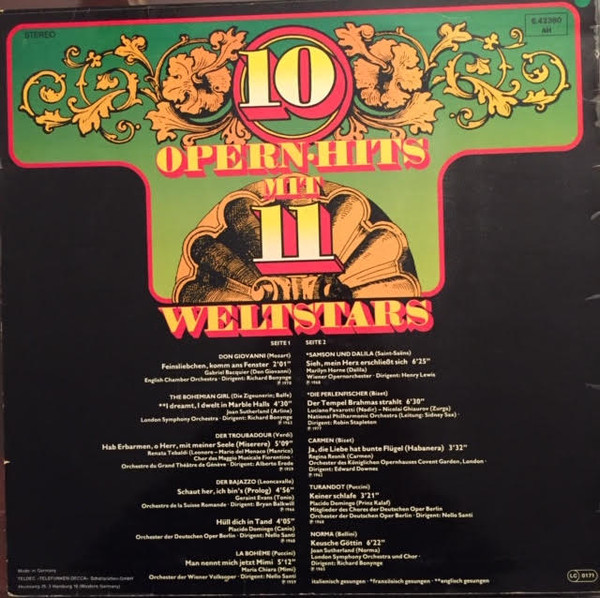 descargar álbum Various - 10 Opern Hits Mit 11 Weltstars Vol2