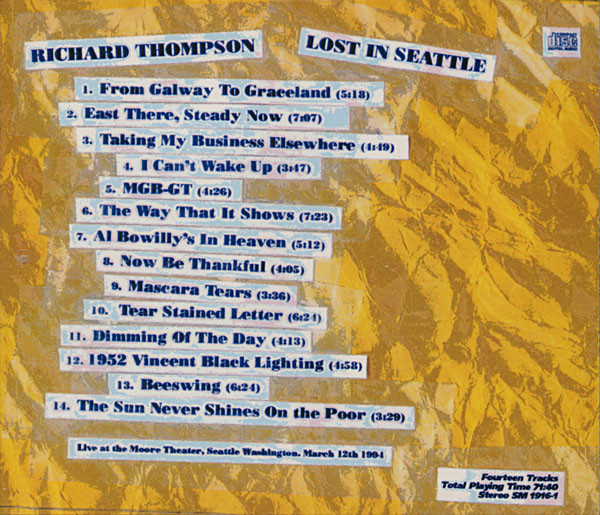 Album herunterladen Richard Thompson - Lost In Seattle