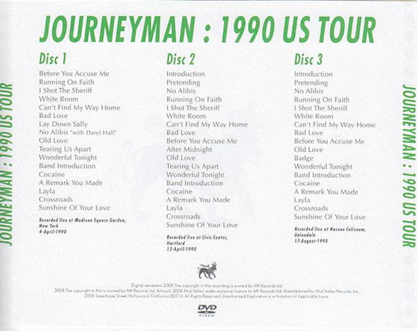 Album herunterladen Eric Clapton - Bad Love Journeyman 1990 Us Tour