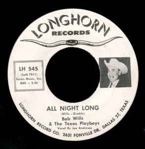 Bob Wills & His Texas Playboys - All Night Long album cover