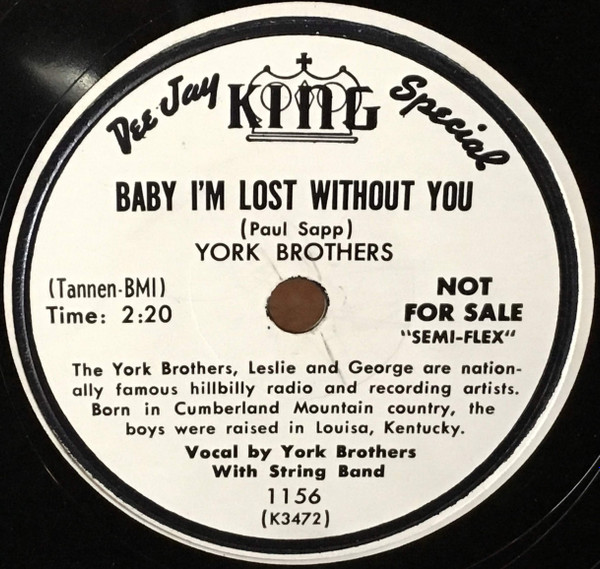 descargar álbum York Brothers - So Full Of Tears Baby Im Lost Without You