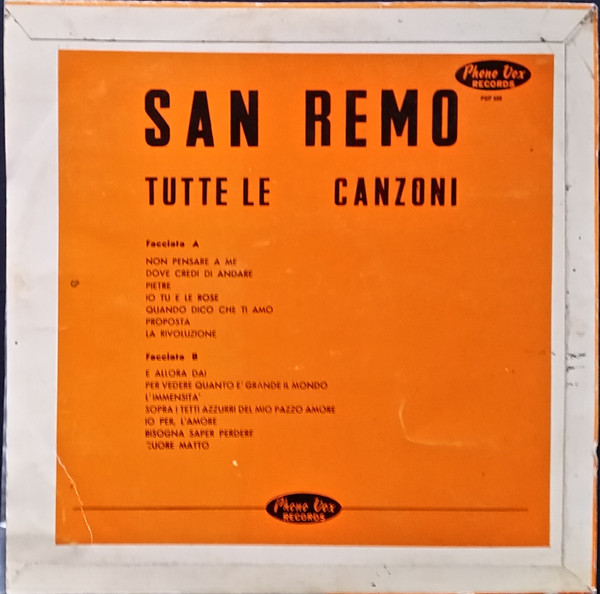 baixar álbum Various - San Remo Tutte Le Canzoni