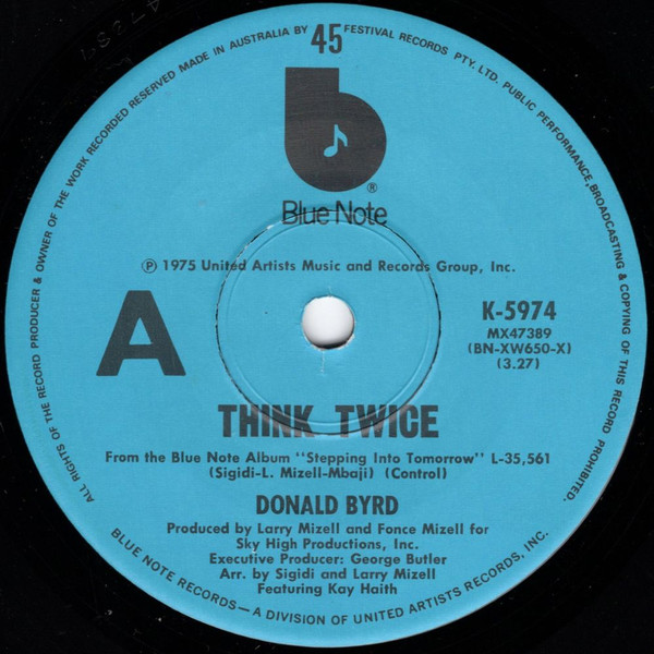 Donald Byrd – Think Twice / We're Together (1975, CP, Vinyl) - Discogs