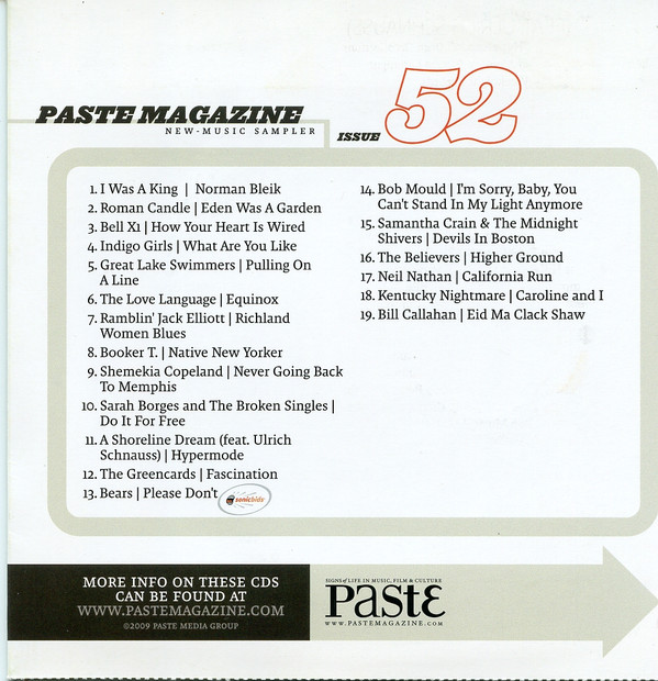 lataa albumi Various - Paste Magazine New Music Sampler May June 2009 Issue 52