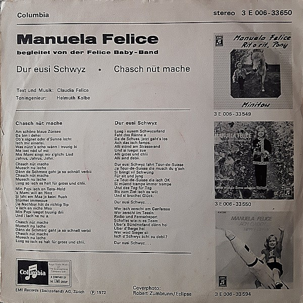 ladda ner album Manuela Felice - Dur Eusi Schwyz