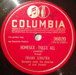 Frank Sinatra – Homesick - That's All / A Friend Of Yours (1945