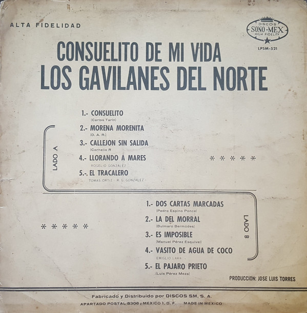 Album herunterladen Los Gavilanes del Norte - Consuelito De Mi Vida