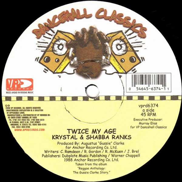 Krystal & Shabba Ranks – Twice My Age (2000, Vinyl) - Discogs