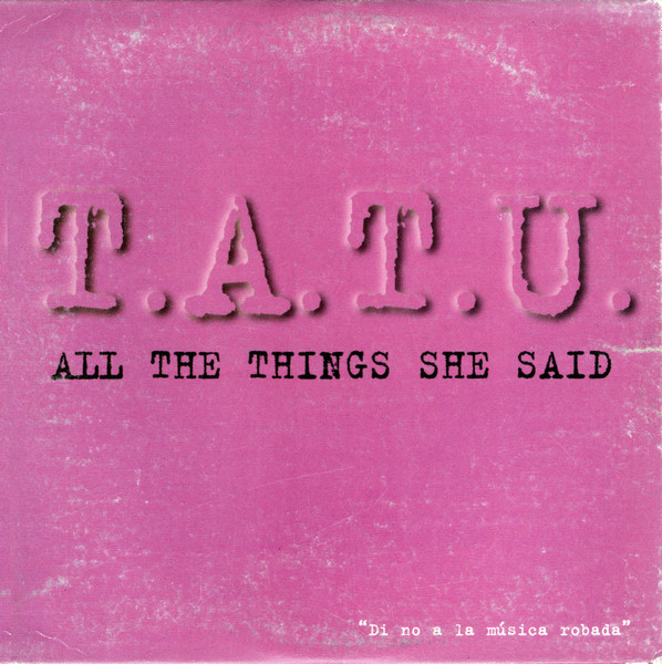 t.A.T.u. – All The Things She Said (2002, CD) - Discogs