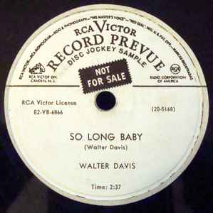 Walter Davis - So Long Baby / What May Your Trouble Be album cover