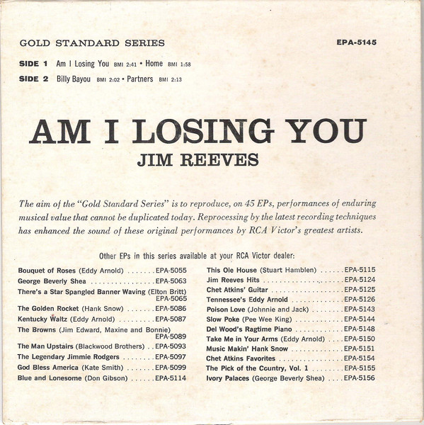 descargar álbum Jim Reeves - Am I Losing You