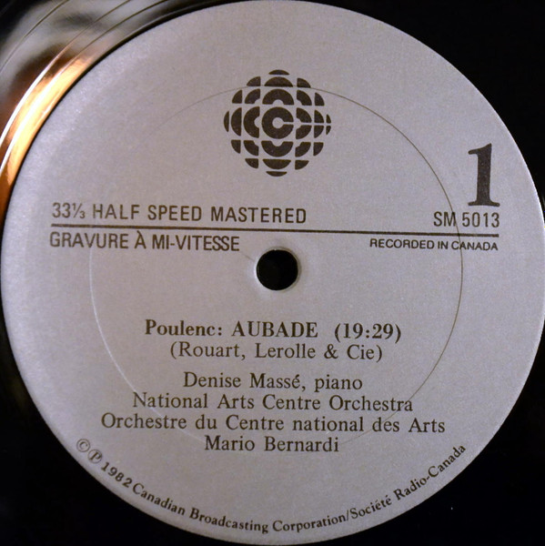 Poulenc , Ibert , Debussy - National Arts Centre Orchestra / Orchestre Du Centre National Des Arts , Mario Bernardi , Denise Massé - Poulenc: Aubade • Ibert: Divertissement • Debussy: Prélude À L'Après-Midi D'un Faune | CBC Records (SM5013) - 3