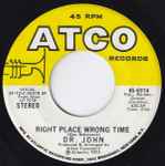 Cover of Right Place Wrong Time / I Been Hoodood, 1973, Vinyl