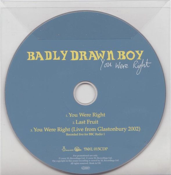 Badly Drawn Boy – You Were Right (2002, Compac Sleeve, CD) - Discogs
