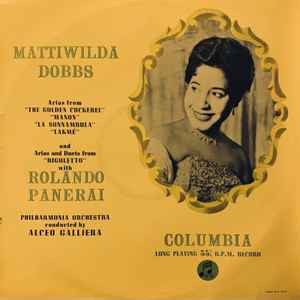 Mattiwilda Dobbs Rolando Panerai Philharmonia Orchestra Alceo