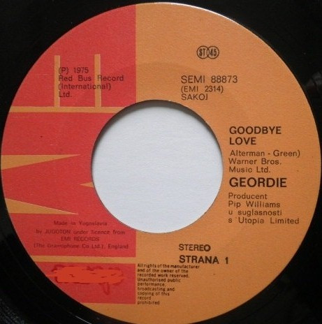 descargar álbum Geordie - Goodbye Love