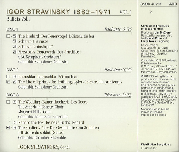 baixar álbum Igor Stravinsky - Edition Ballets Vol I