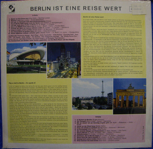 descargar álbum Various - Berlin Ist Eine Reise Wert Den Teilnehmern Am 9 Bundeskongreß Der Dag Überreicht Vom Landesverband Berlin