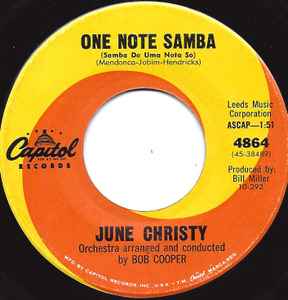 June Christy - One Note Samba album cover