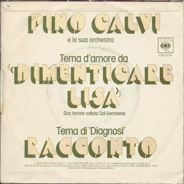 descargar álbum Pino Calvi E La Sua Orchestra - Dimenticare Lisa Racconto