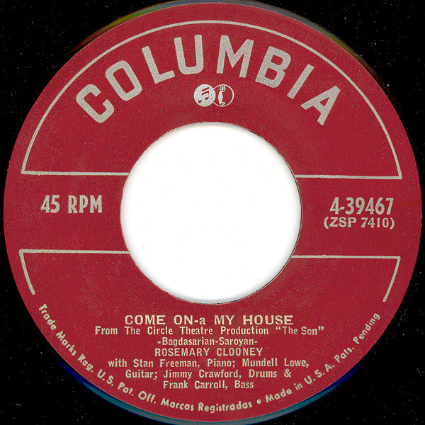 Rosemary Clooney – Come On-A My House / Rose Of The Mountain (1951 