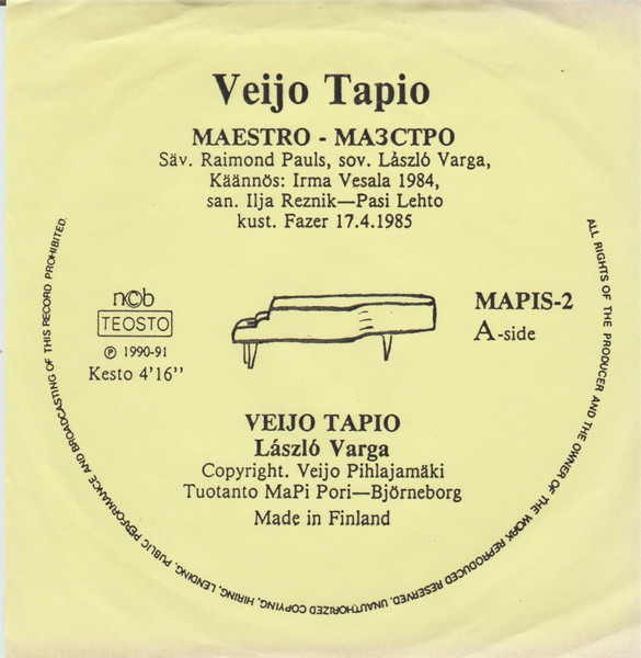 Veijo Tapio – Maestro (1990, Vinyl) - Discogs