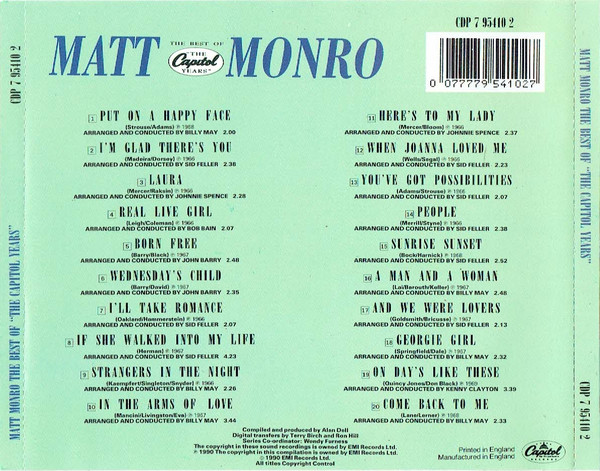 lataa albumi Matt Monro - The Best Of The Capitol Years