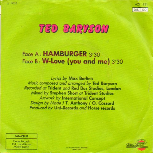 last ned album Ted Baryson - Hamburger
