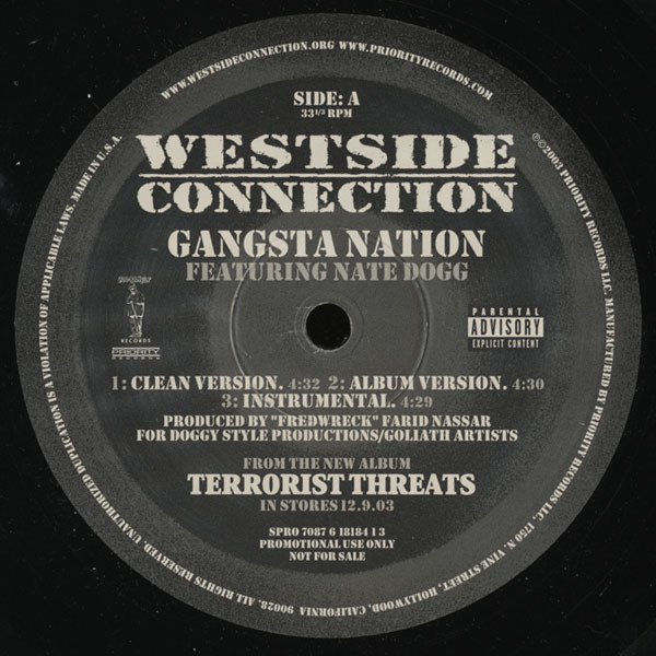 Westside Connection – Gangsta Nation (2003, Vinyl) - Discogs