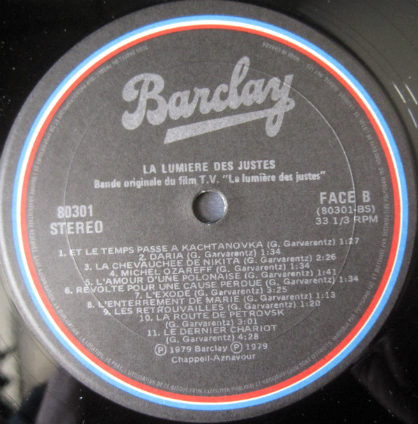 last ned album Georges Garvarentz Henri Troyat - La Lumières Des Juste Bande Originale Du Film TV