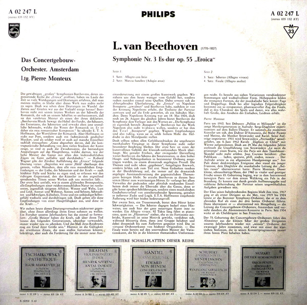 descargar álbum Beethoven Pierre Monteux, ConcertgebouwOrchester - Eroica