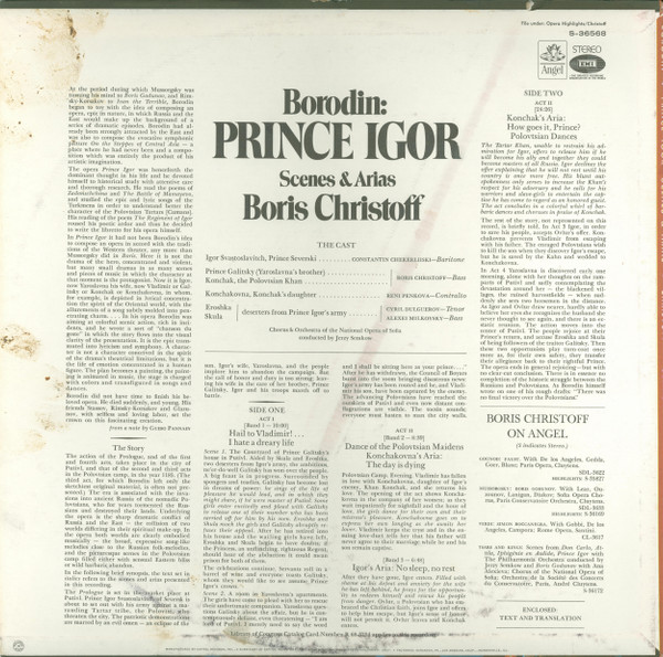 descargar álbum Borodin Boris Christoff, Orchestra And Chorus Of The National Opera Of Sofia Conducted By Jerzy Semkow - Prince Igor Scenes Arias