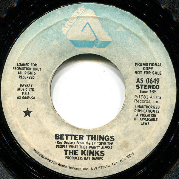 The Kinks Better Things Vinyl Discogs