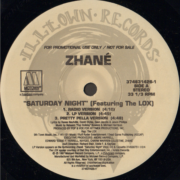 Zhané Featuring The Lox – Saturday Night (1997, Vinyl) - Discogs