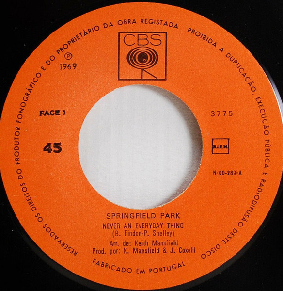 Springfield Park – Never An Everyday Thing (1969, Vinyl) - Discogs