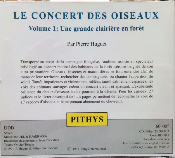 baixar álbum Pierre Huguet - Le Concert Des Oiseaux Volume 1 Une Grande Clairière En Forêt