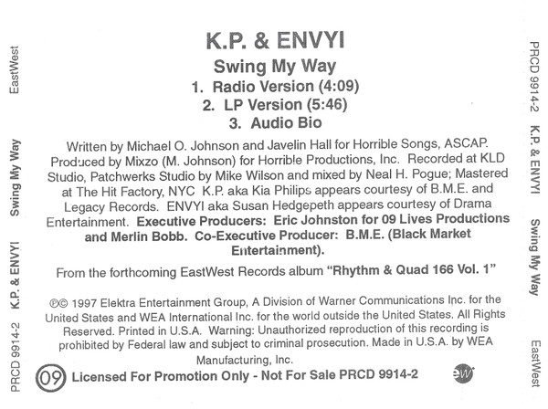 K.P. & Envyi – Swing My Way (1997, CD) - Discogs