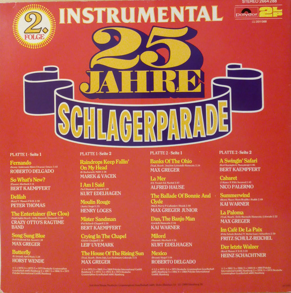 ladda ner album Various - 25 Jahre Schlagerparade Instrumental 2 Folge