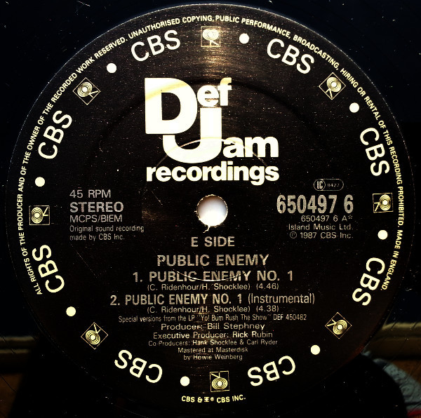 Public Enemy – Public Enemy No. 1 (1987, Vinyl) - Discogs