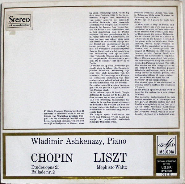 descargar álbum Vladimir Ashkenazy - Chopin Liszt