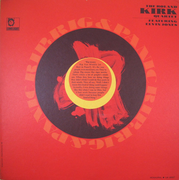 The Roland Kirk Quartet Featuring Elvin Jones – Rip, Rig & Panic (1965 ...